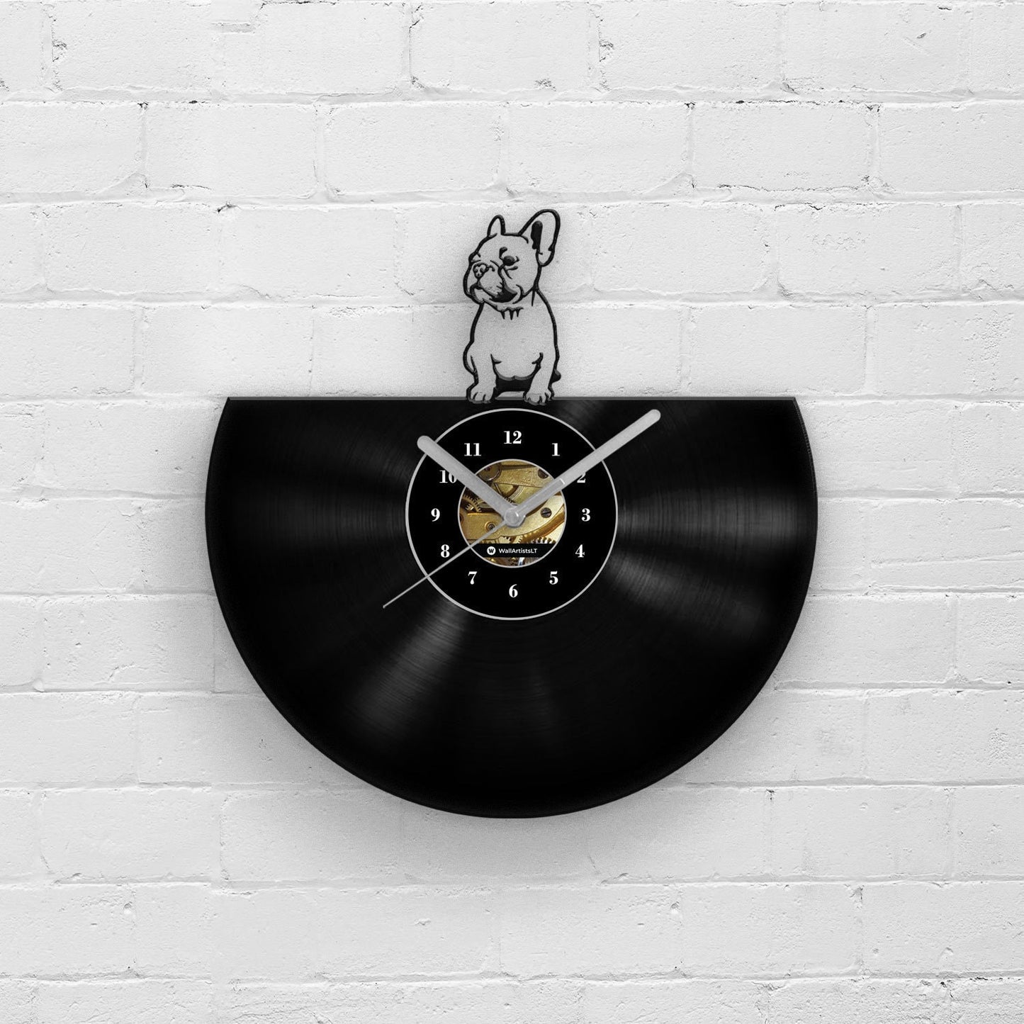 FRENCH BULLDOG PORTRAIT - Vinyl Record Wall Clock