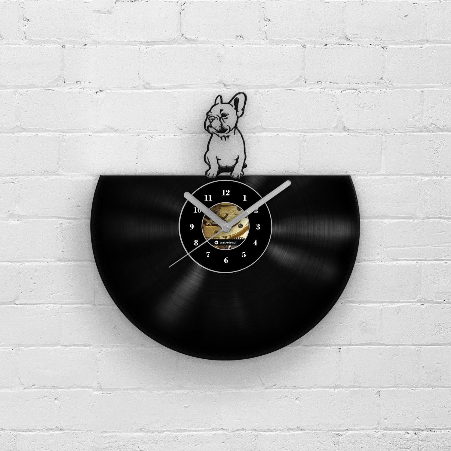 FRENCH BULLDOG PORTRAIT - Vinyl Record Wall Clock