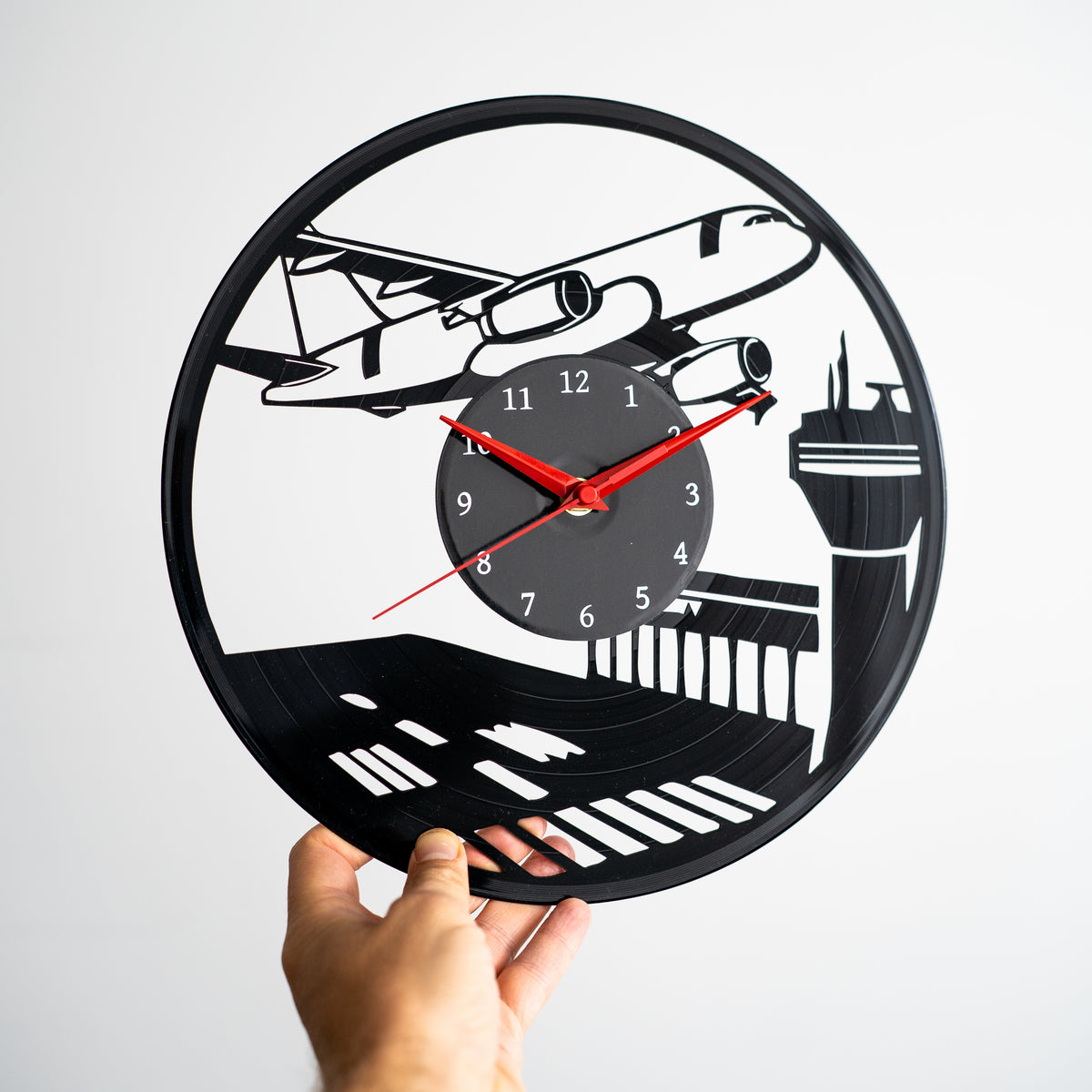 Airplane - 33rpm Vinyl Record Wall Clock