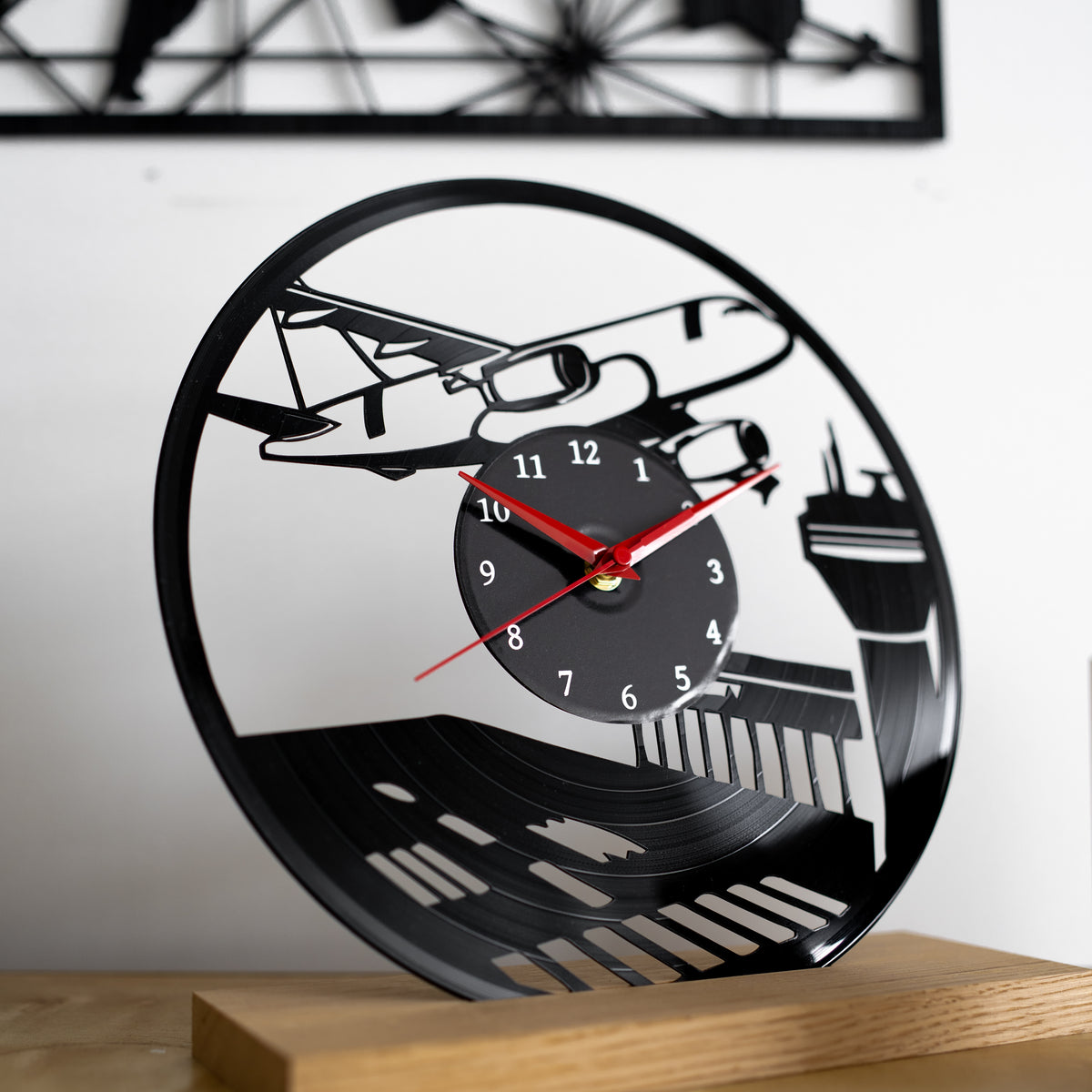 Airplane - 33rpm Vinyl Record Wall Clock