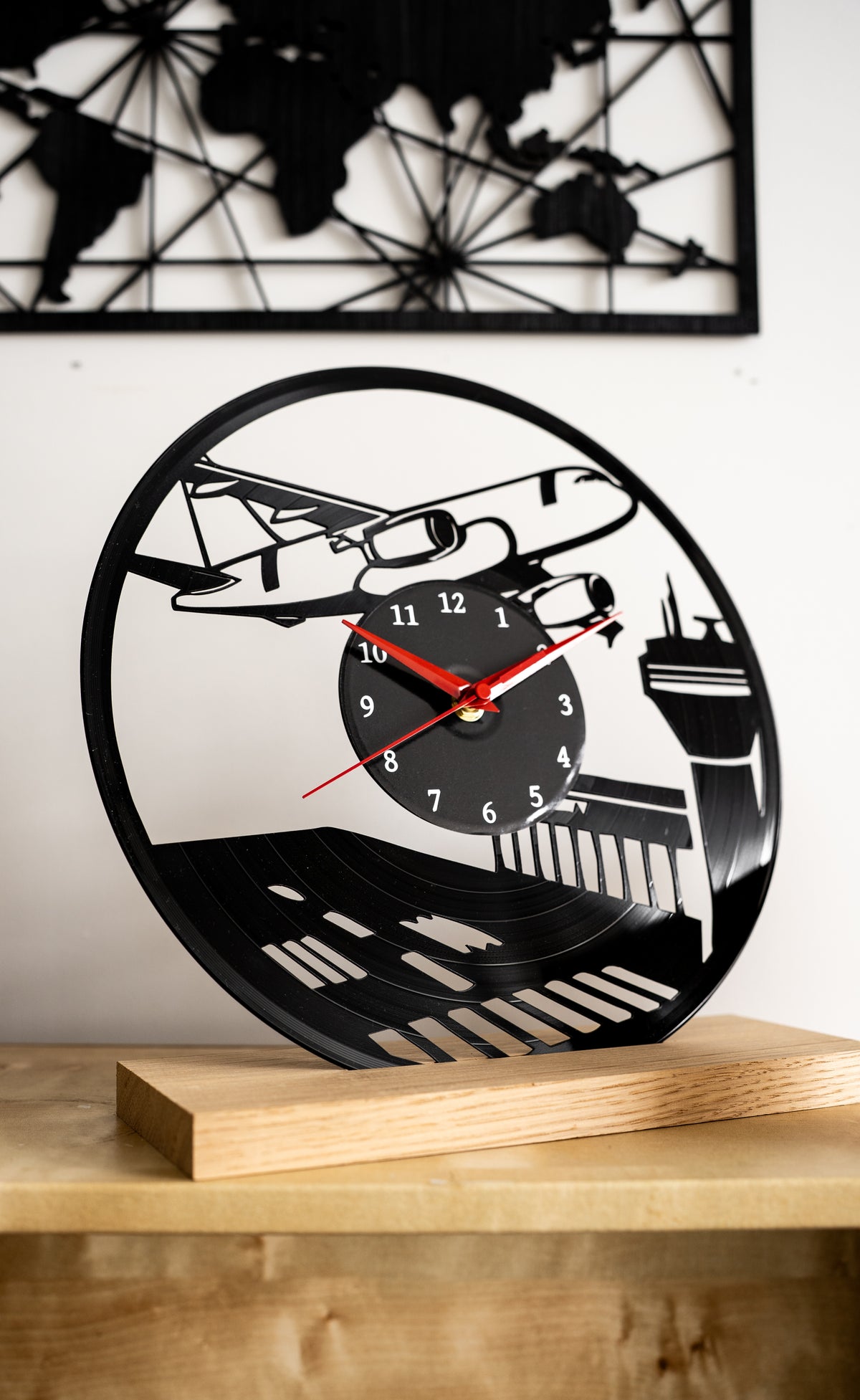 Airplane - 33rpm Vinyl Record Wall Clock
