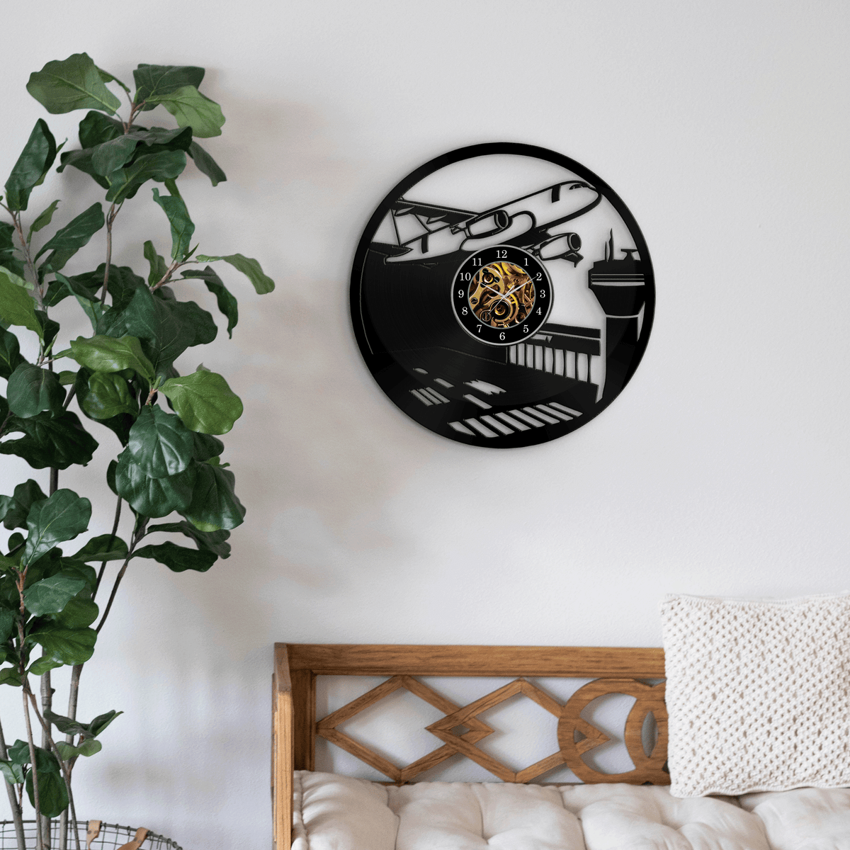 Airplane - 33rpm Vinyl Record Wall Clock