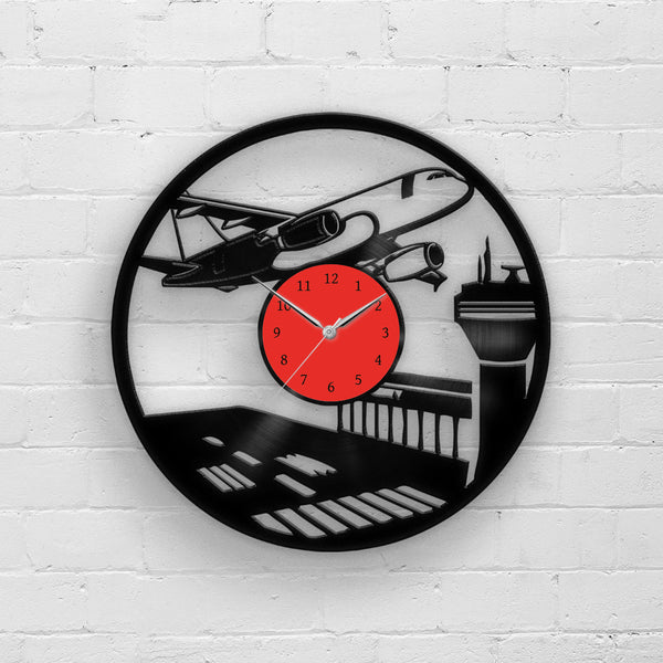 Airplane - 33rpm Vinyl Record Wall Clock