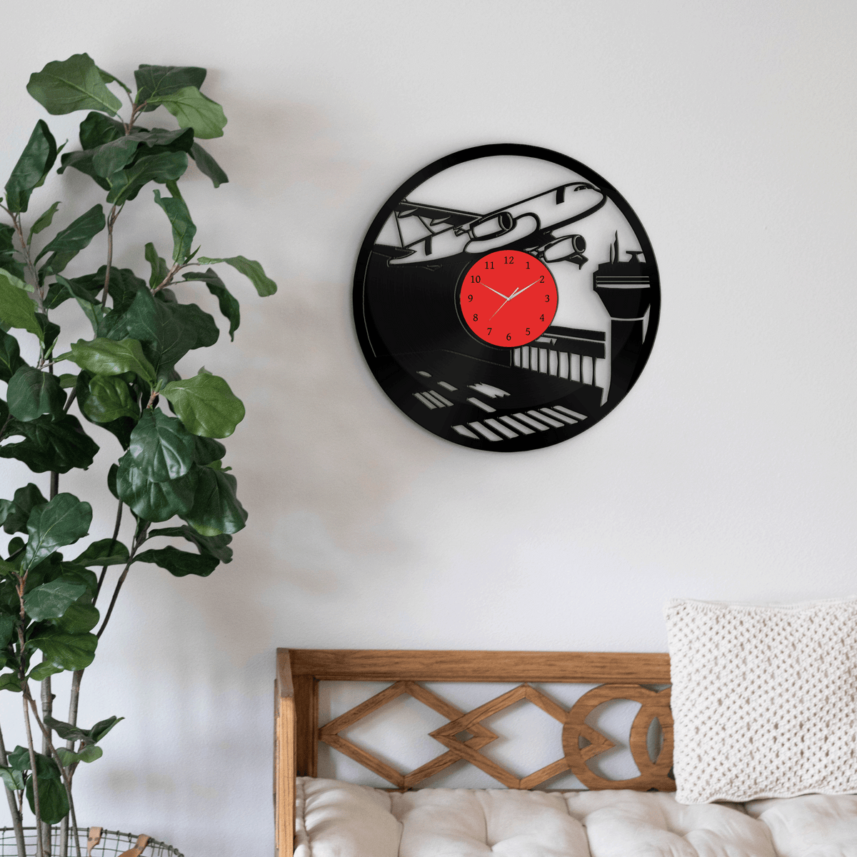 Airplane - 33rpm Vinyl Record Wall Clock