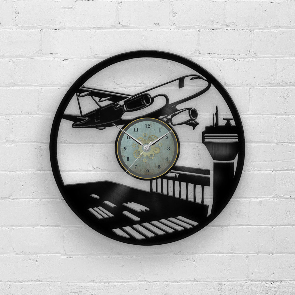 Airplane - 33rpm Vinyl Record Wall Clock