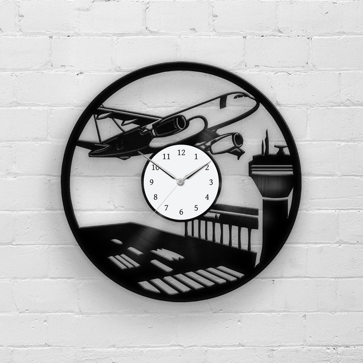 Airplane - 33rpm Vinyl Record Wall Clock