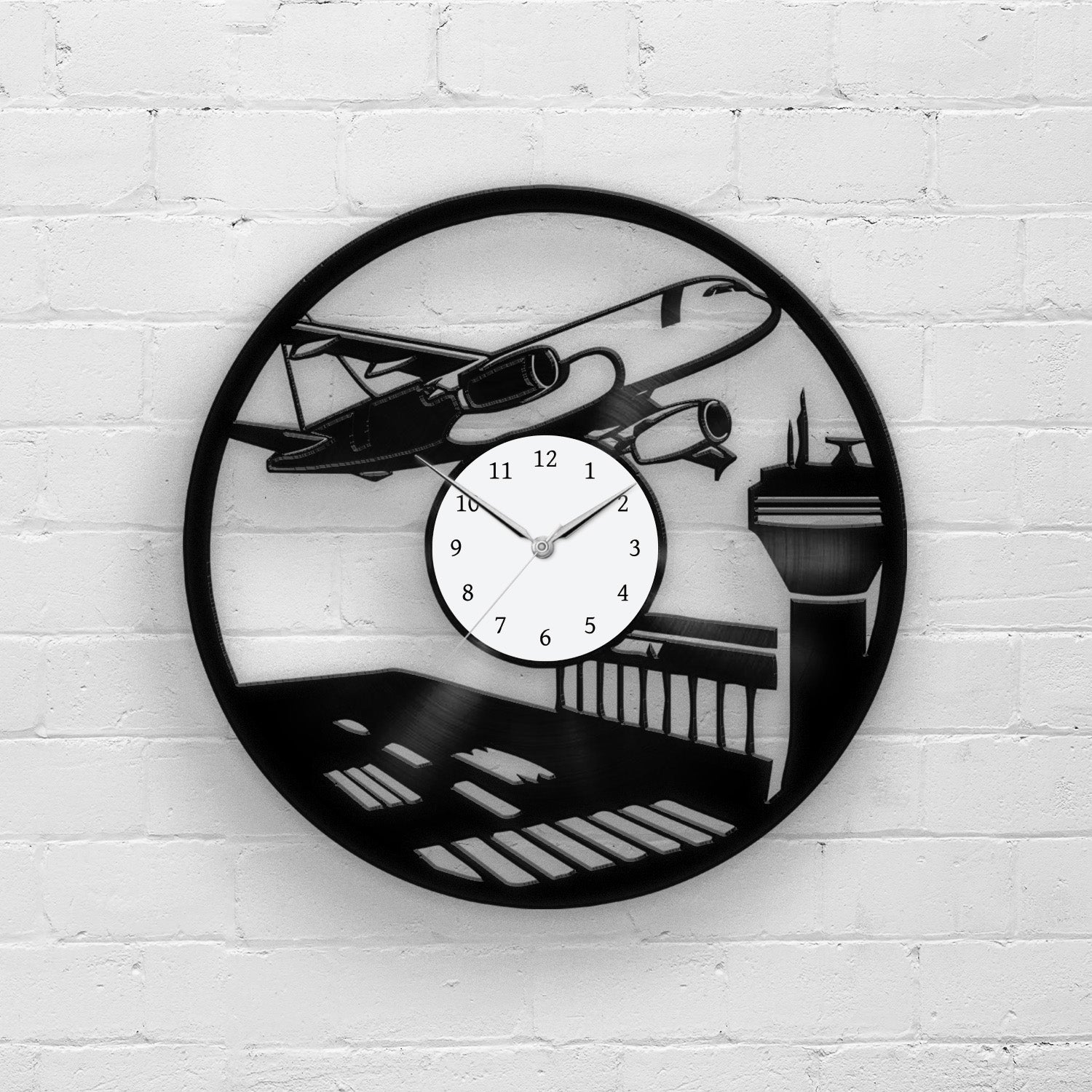 Airplane - 33rpm Vinyl Record Wall Clock