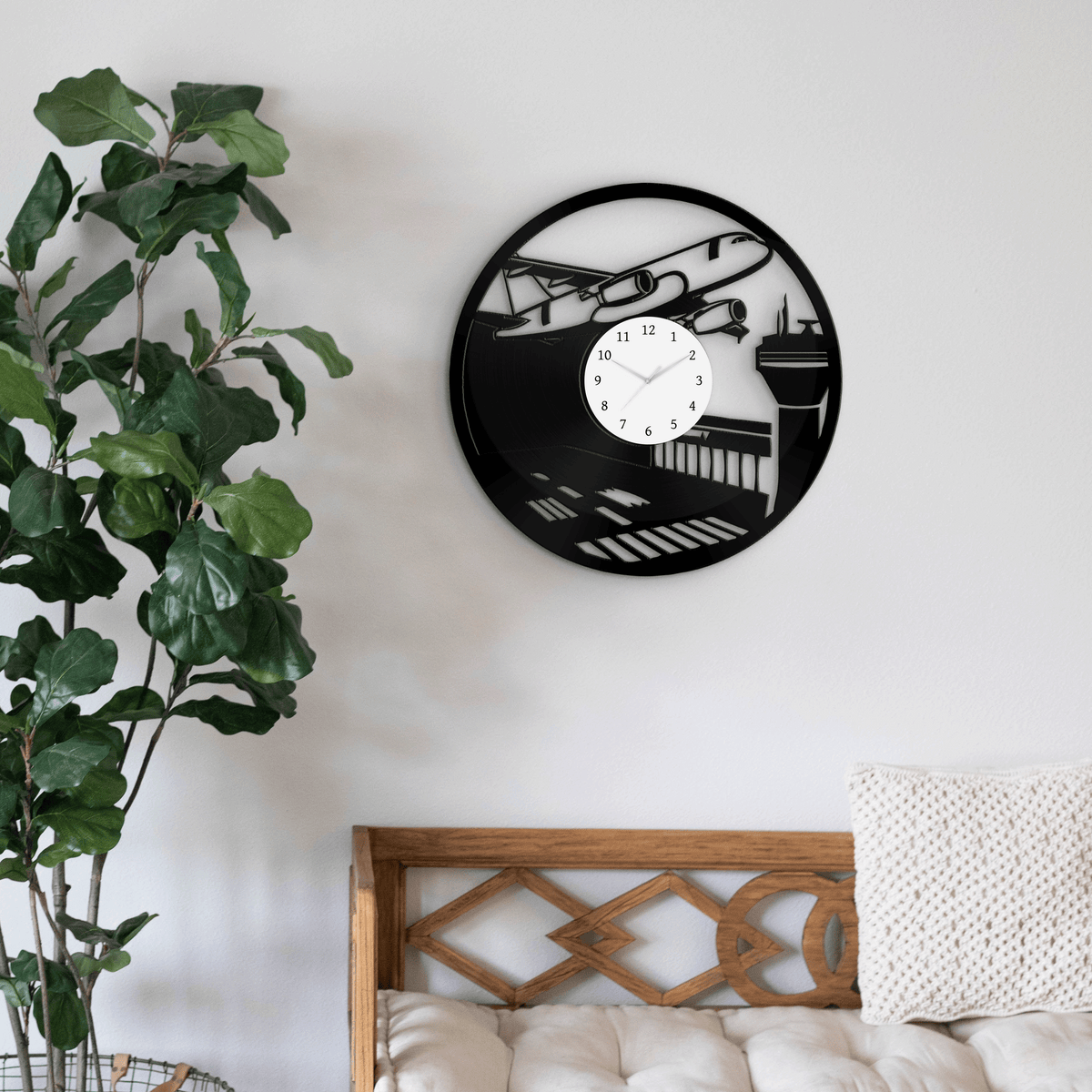 Airplane - 33rpm Vinyl Record Wall Clock