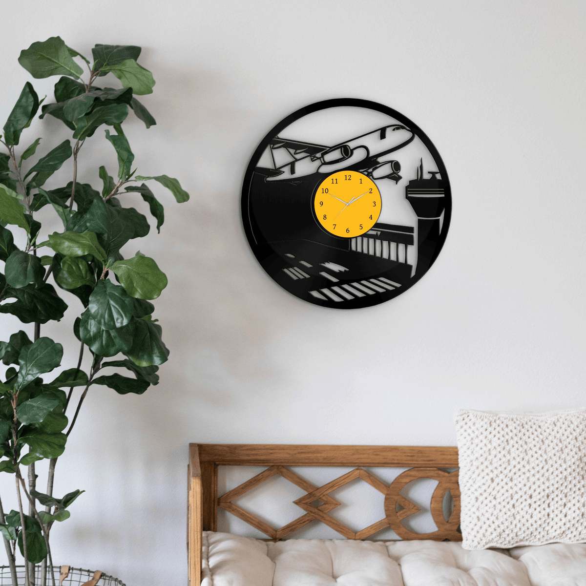 Airplane - 33rpm Vinyl Record Wall Clock