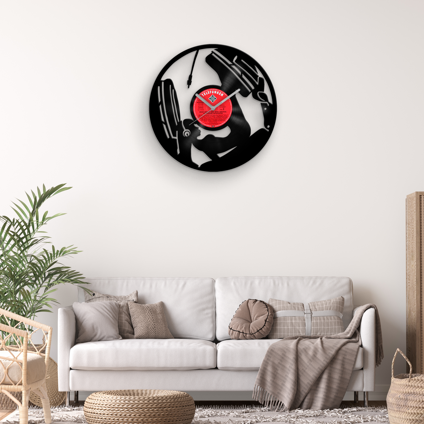 DJ lady - Vinyl Record Wall Clock