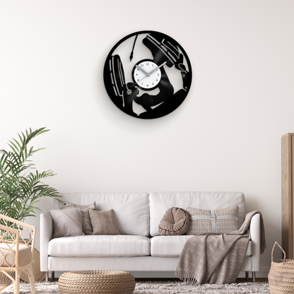 DJ lady - Vinyl Record Wall Clock