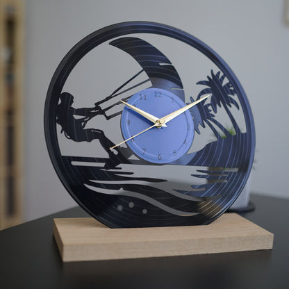 Kiteboarding - Vinyl Record Wall Clock