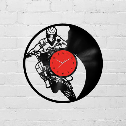 Dirt Bike - Vinyl Record Wall Clock