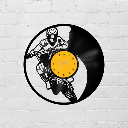 Dirt Bike - Vinyl Record Wall Clock