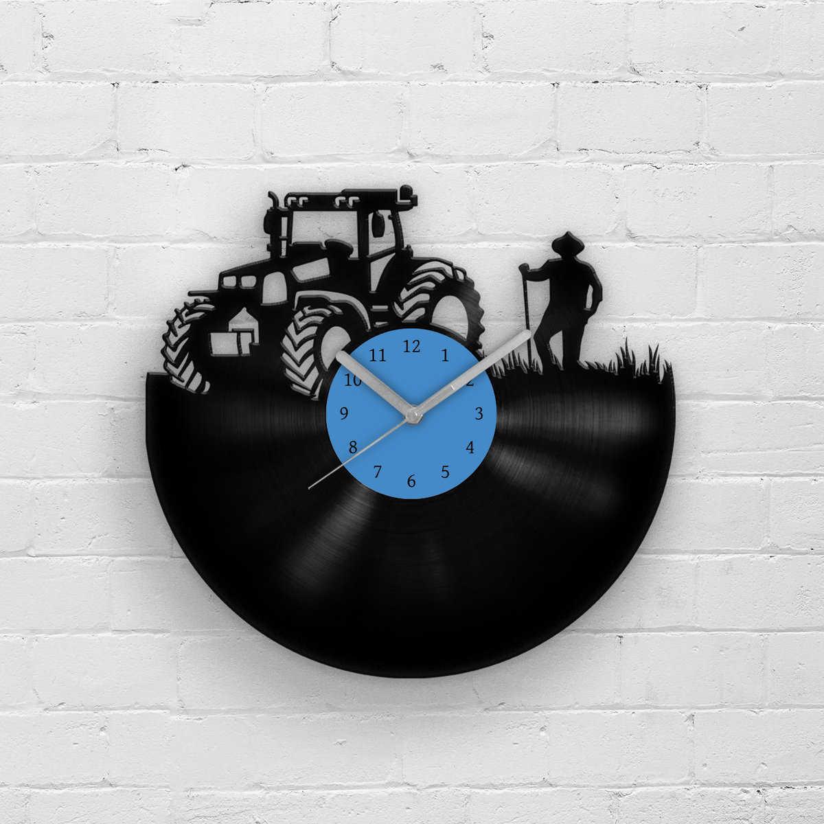 Tractor and a farmer - Vinyl Wall Clock