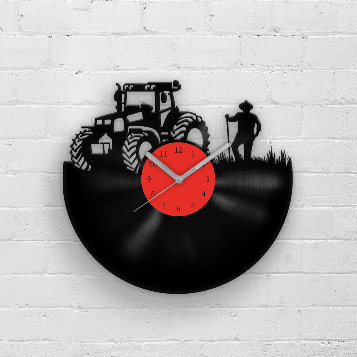 Tractor and a farmer - Vinyl Wall Clock