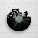 Tractor and a farmer - Vinyl Wall Clock