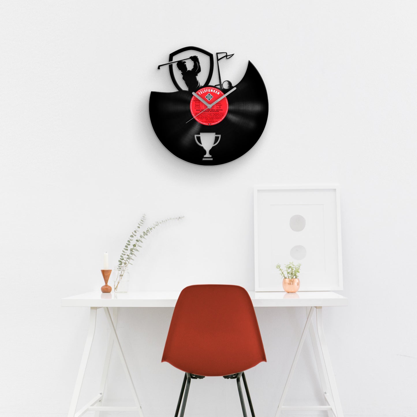 GOLF player - Vinyl Record Wall Clock