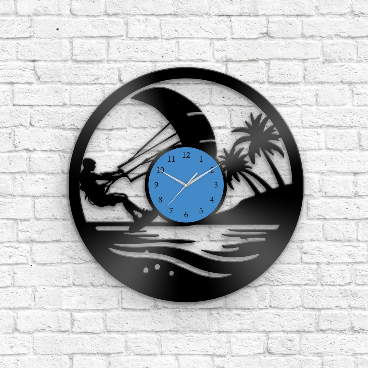Kiteboarding - Vinyl Record Clock