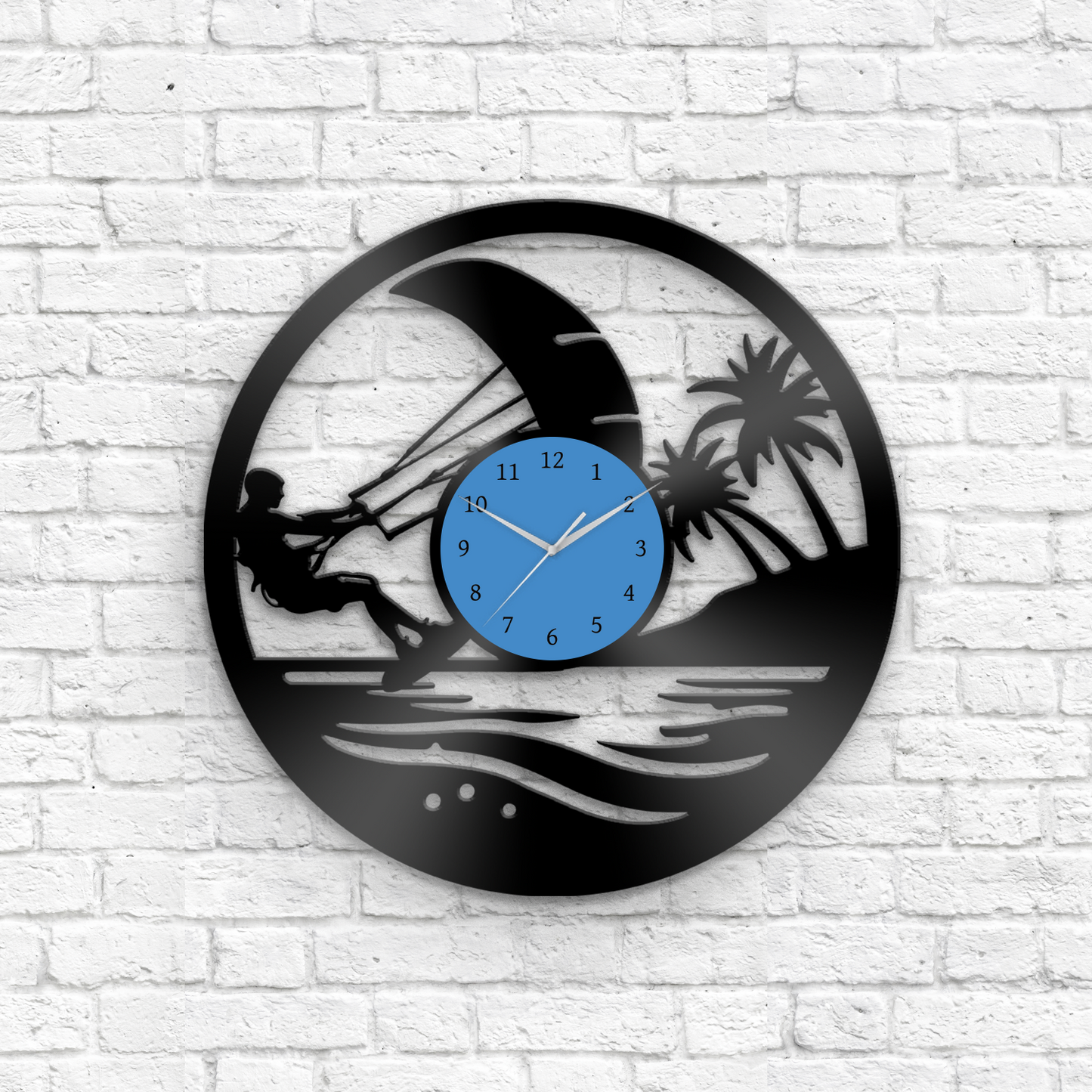 Kiteboarding - Vinyl Record Wall Clock