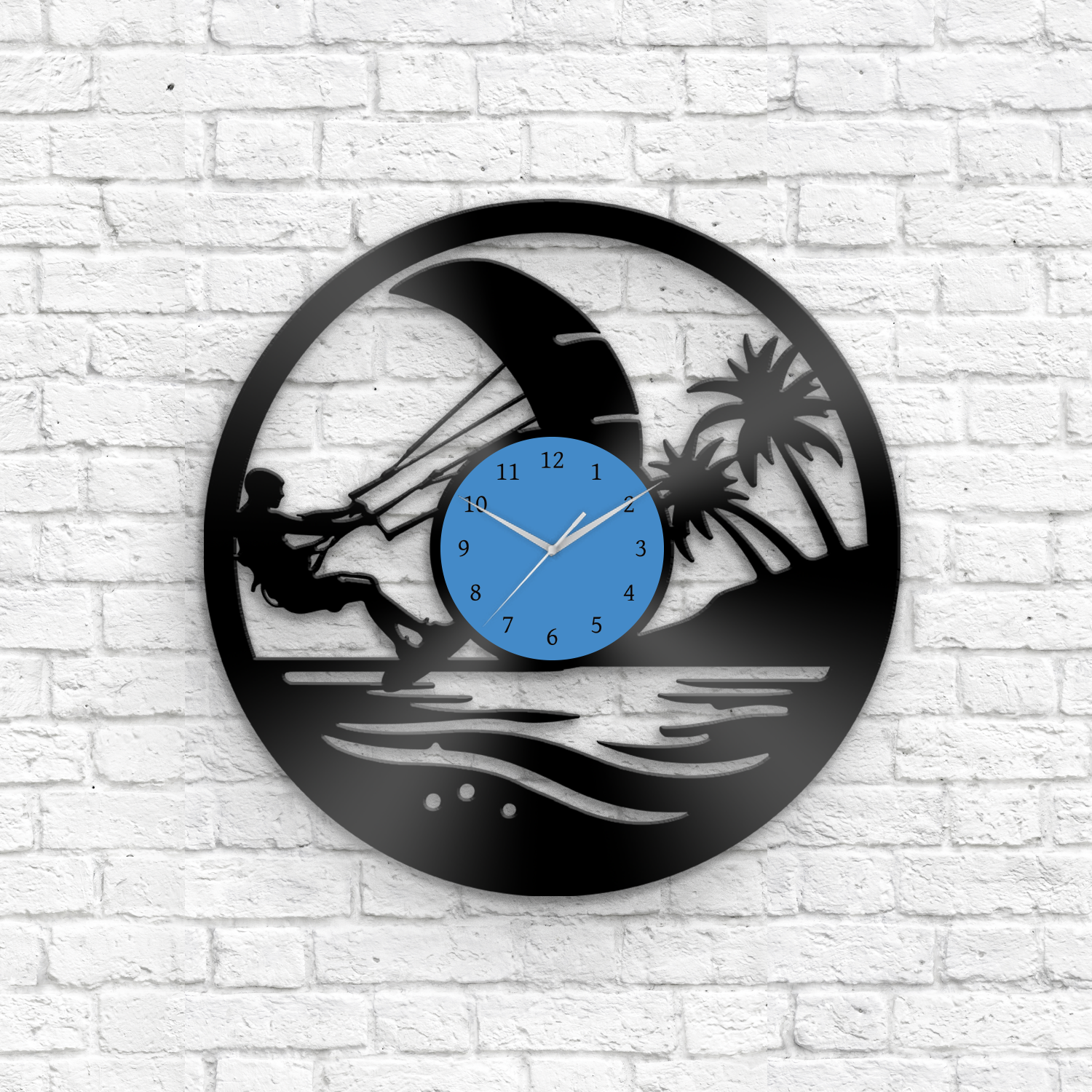 Kiteboarding - Vinyl Record Clock