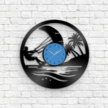 Kiteboarding - Vinyl Record Wall Clock