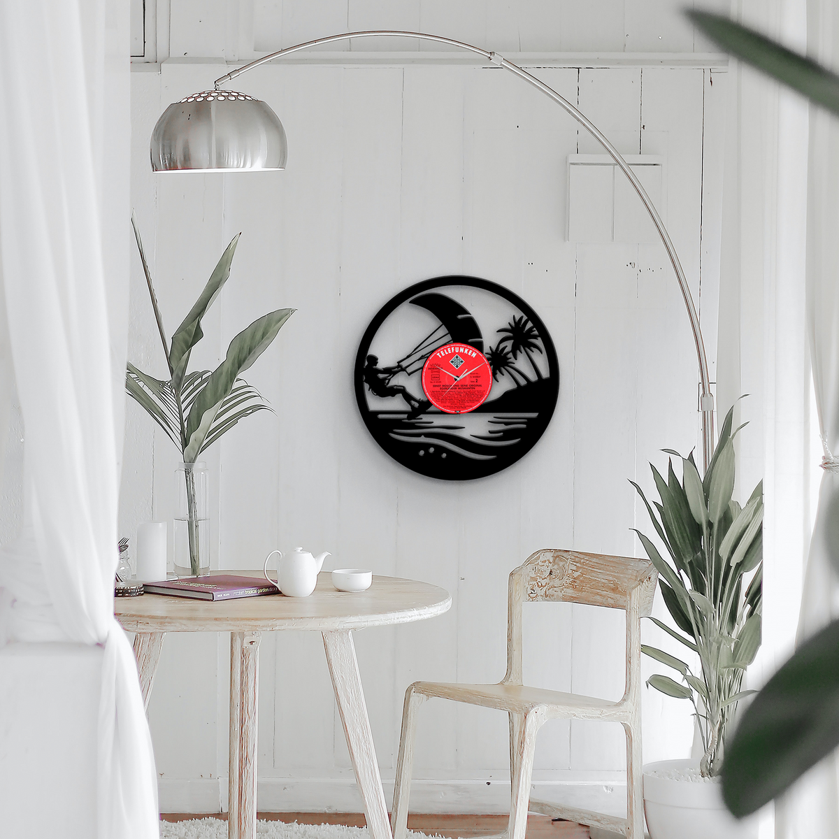 Kiteboarding - Vinyl Record Clock