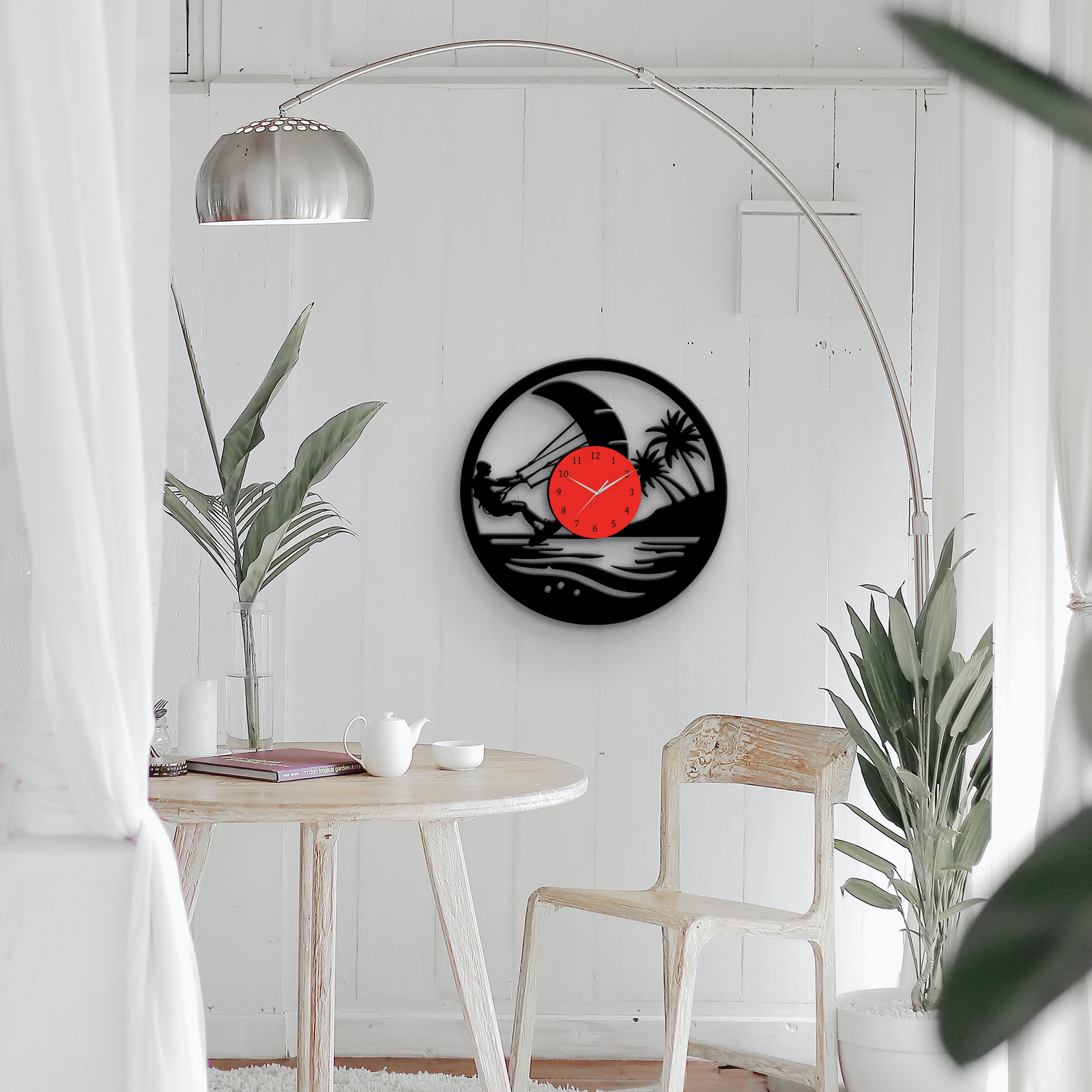 Kiteboarding - Vinyl Record Clock
