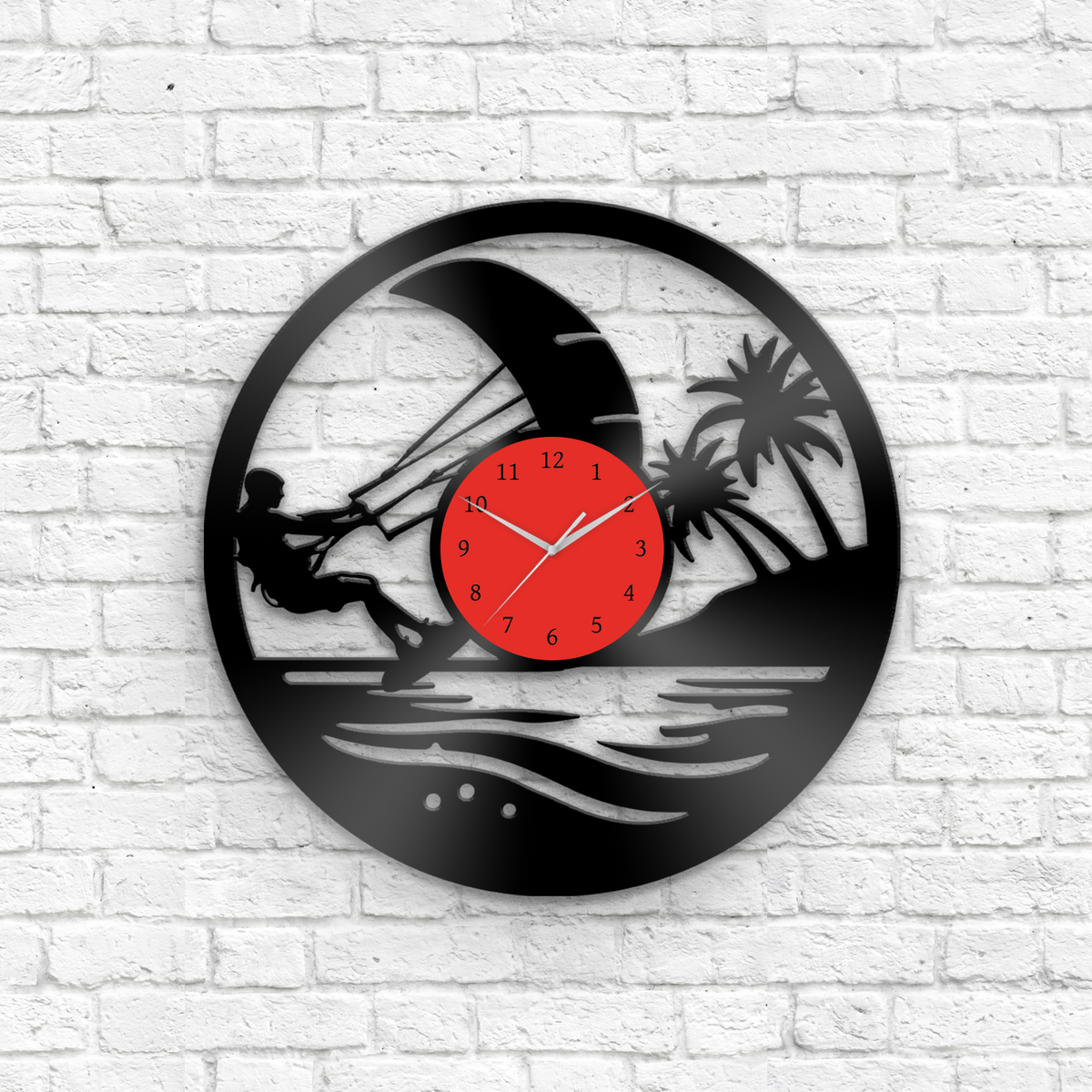 Kiteboarding - Vinyl Record Clock