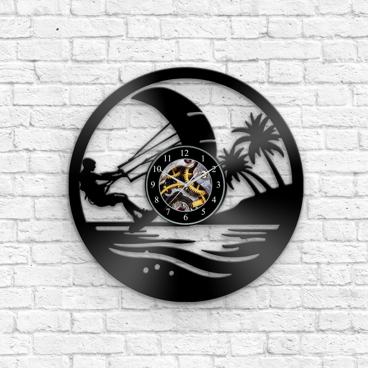 Kiteboarding - Vinyl Record Clock
