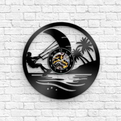 Kiteboarding - Vinyl Record Wall Clock