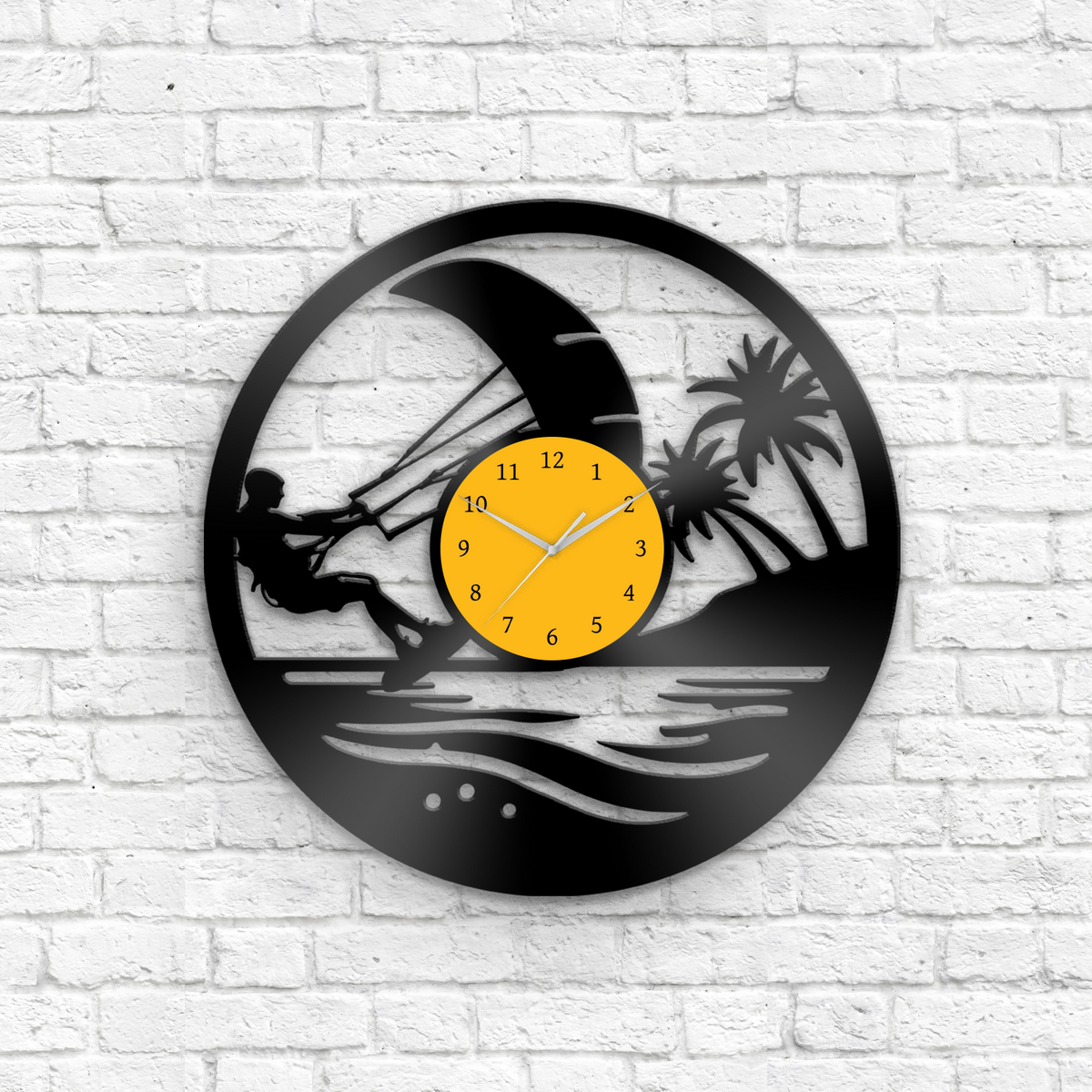 Kiteboarding - Vinyl Record Clock