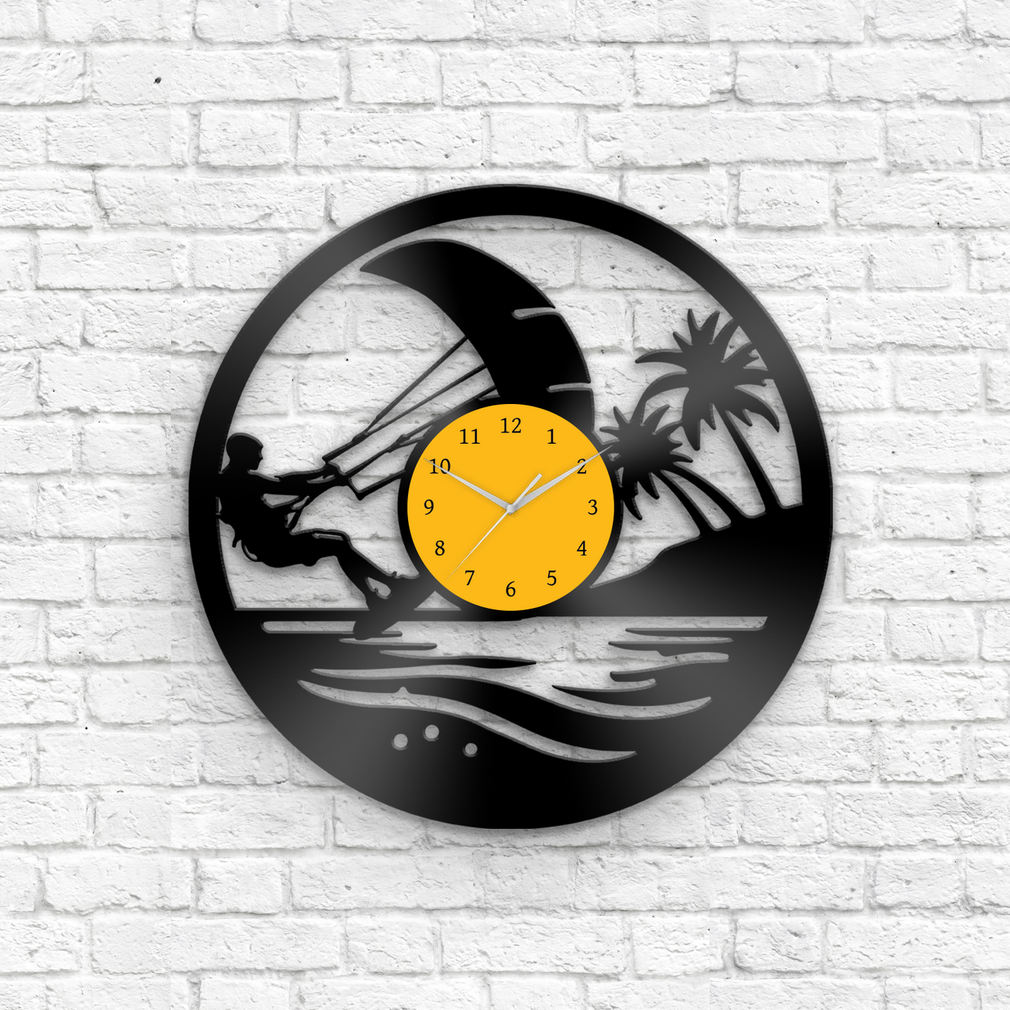 Kiteboarding - Vinyl Record Wall Clock