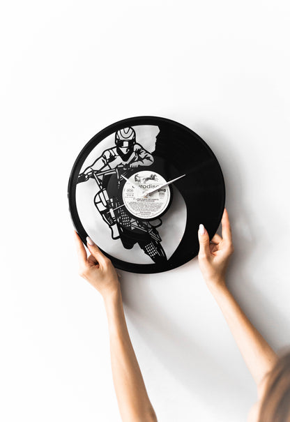 Dirt Bike - Vinyl Record Wall Clock