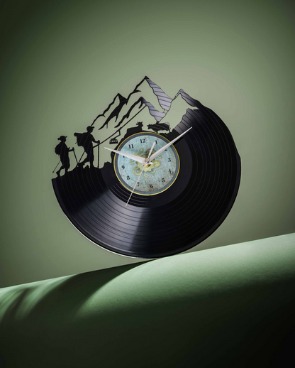 MOUNTAINS ARE CALLING - Vinyl Record Clock