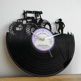 Tractor and a farmer - Vinyl Wall Clock