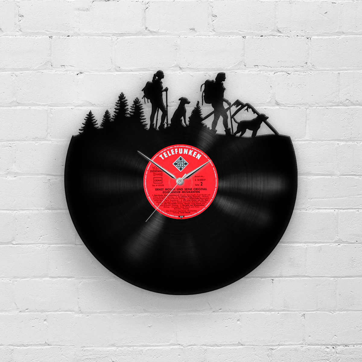 HIKING GIRLS - Vinyl Record Wall Clock