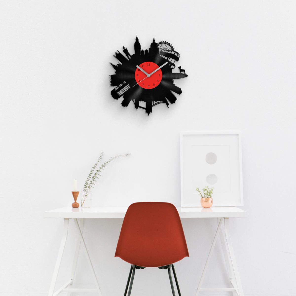LONDON CITY SKYLINE - vinyl record clock