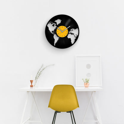 Travel Themed Vinyl Record Clock