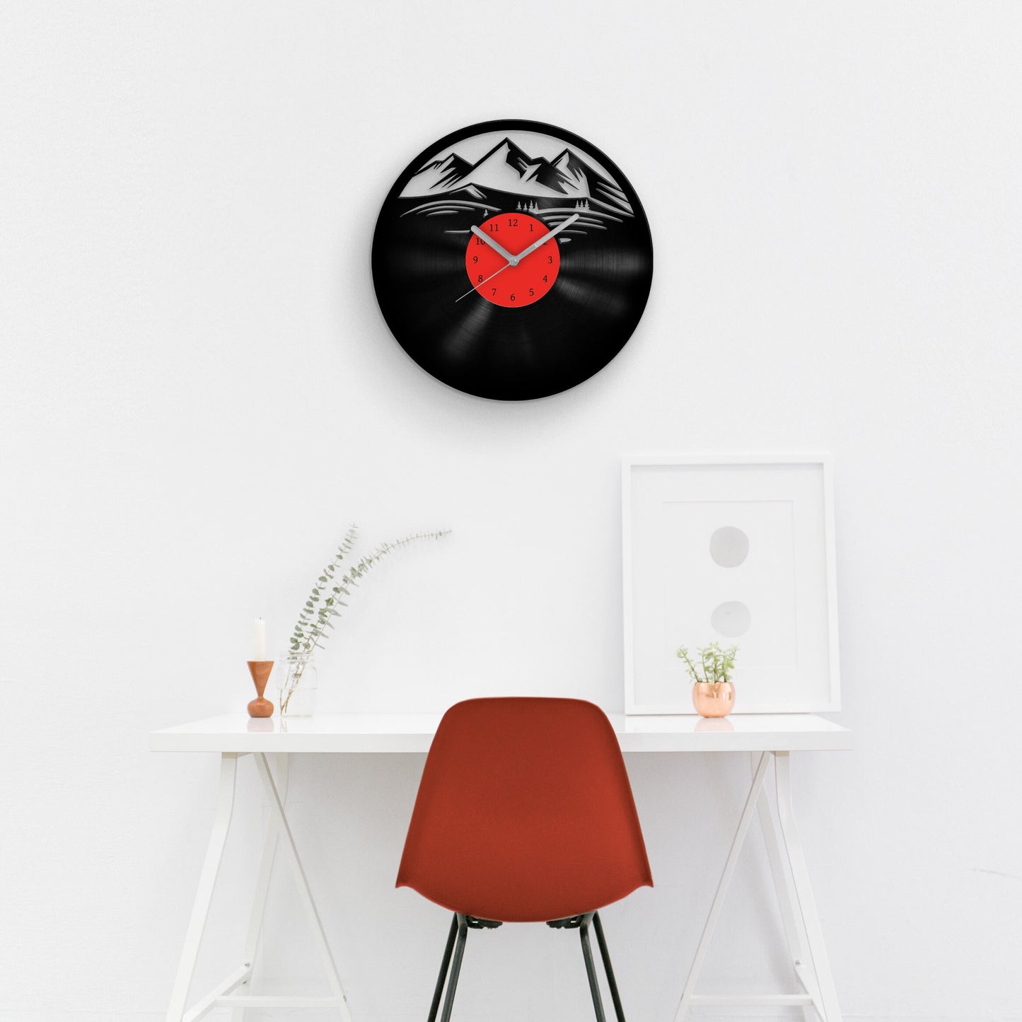 MOUNTAINS ARE CALLING - Vinyl Record Clock