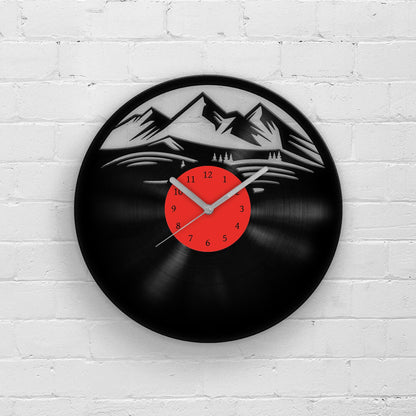 MOUNTAINS ARE CALLING - Vinyl Record Clock