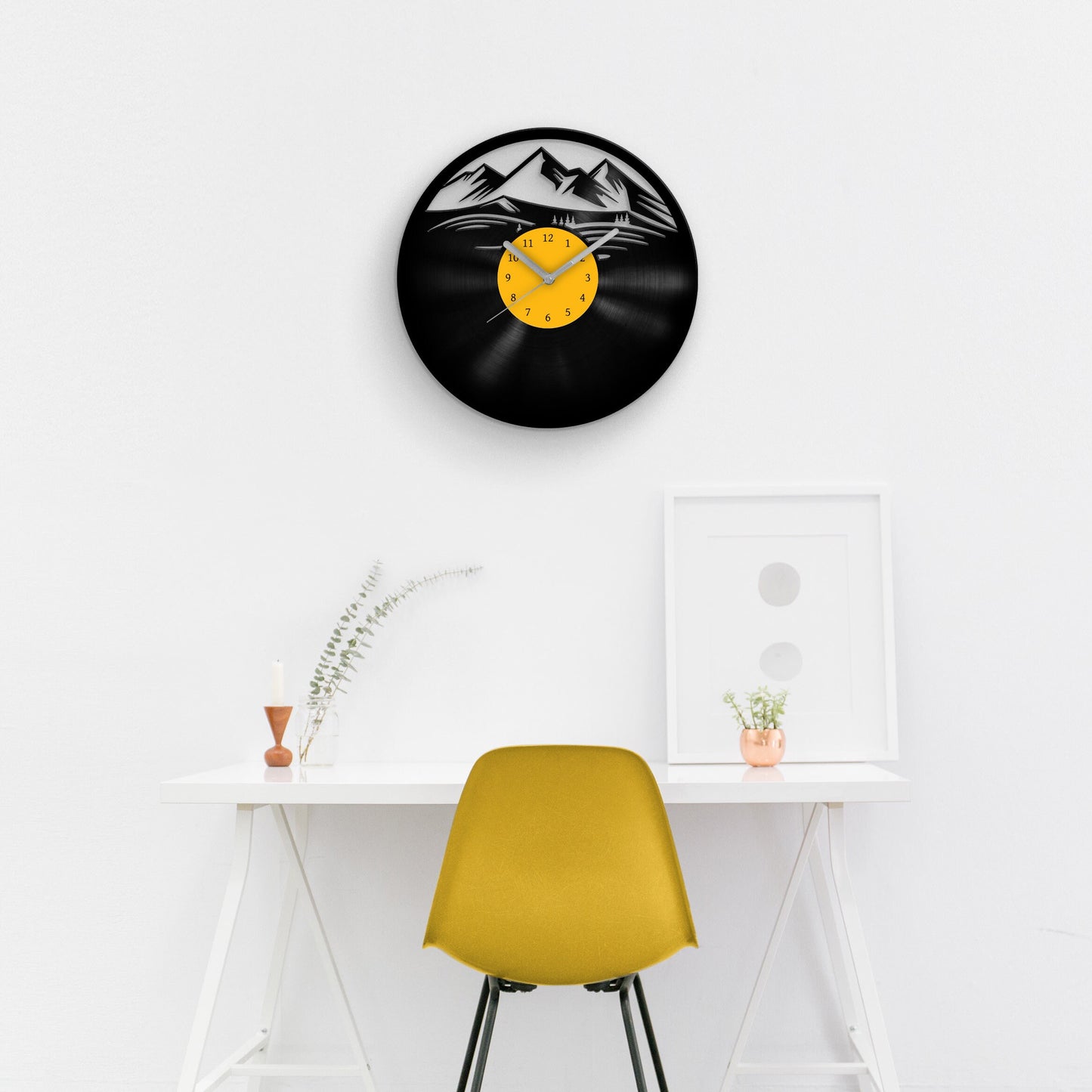 MOUNTAINS ARE CALLING - Vinyl Record Clock