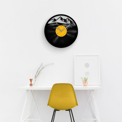 MOUNTAINS ARE CALLING - Vinyl Record Clock