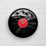 MOUNTAINS ARE CALLING - Vinyl Record Clock
