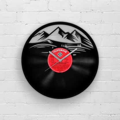 MOUNTAINS ARE CALLING - Vinyl Record Clock