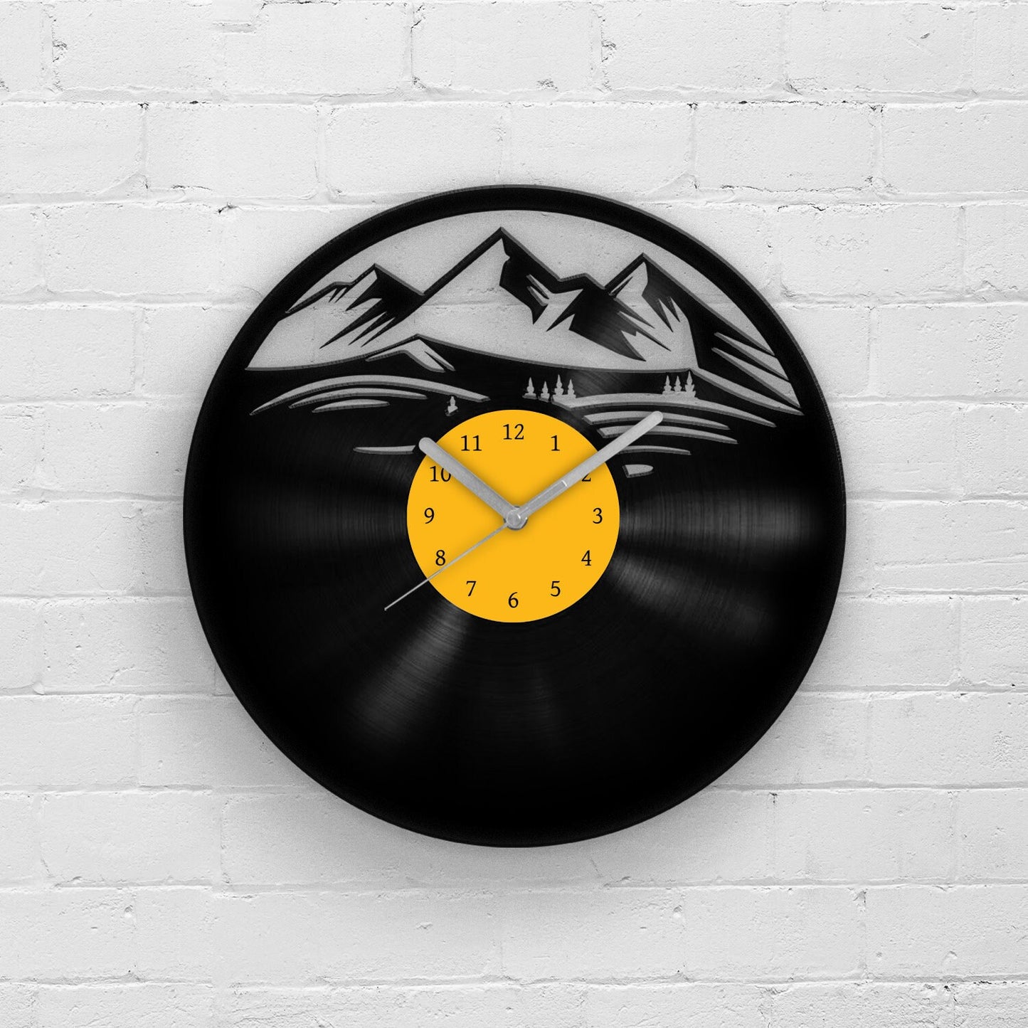 MOUNTAINS ARE CALLING - Vinyl Record Clock