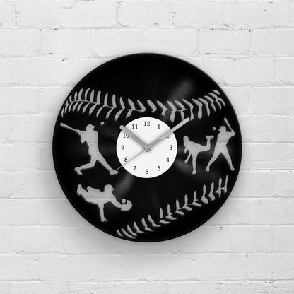 BASEBALL DECOR - Vinyl Record Wall Clock