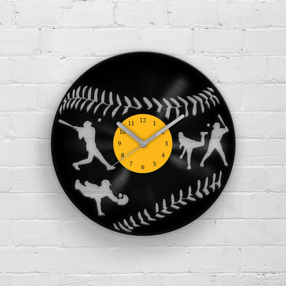 BASEBALL DECOR - Vinyl Record Wall Clock