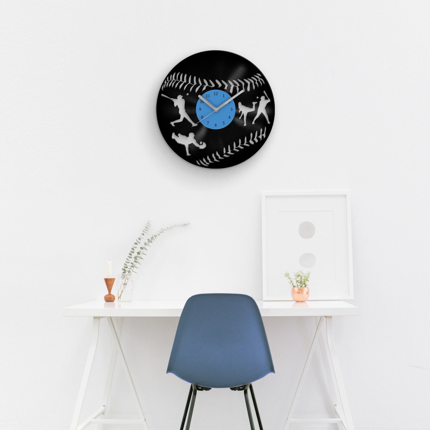 BASEBALL DECOR - Vinyl Record Wall Clock