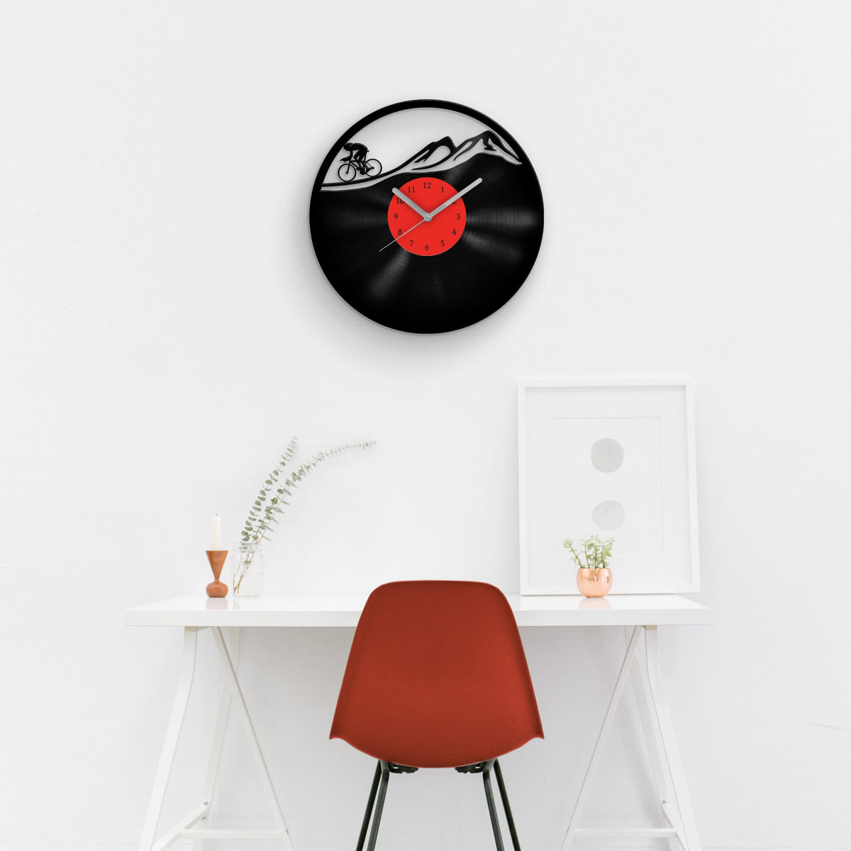 MOUNTAIN BIKE - Vinyl Record Wall Clock